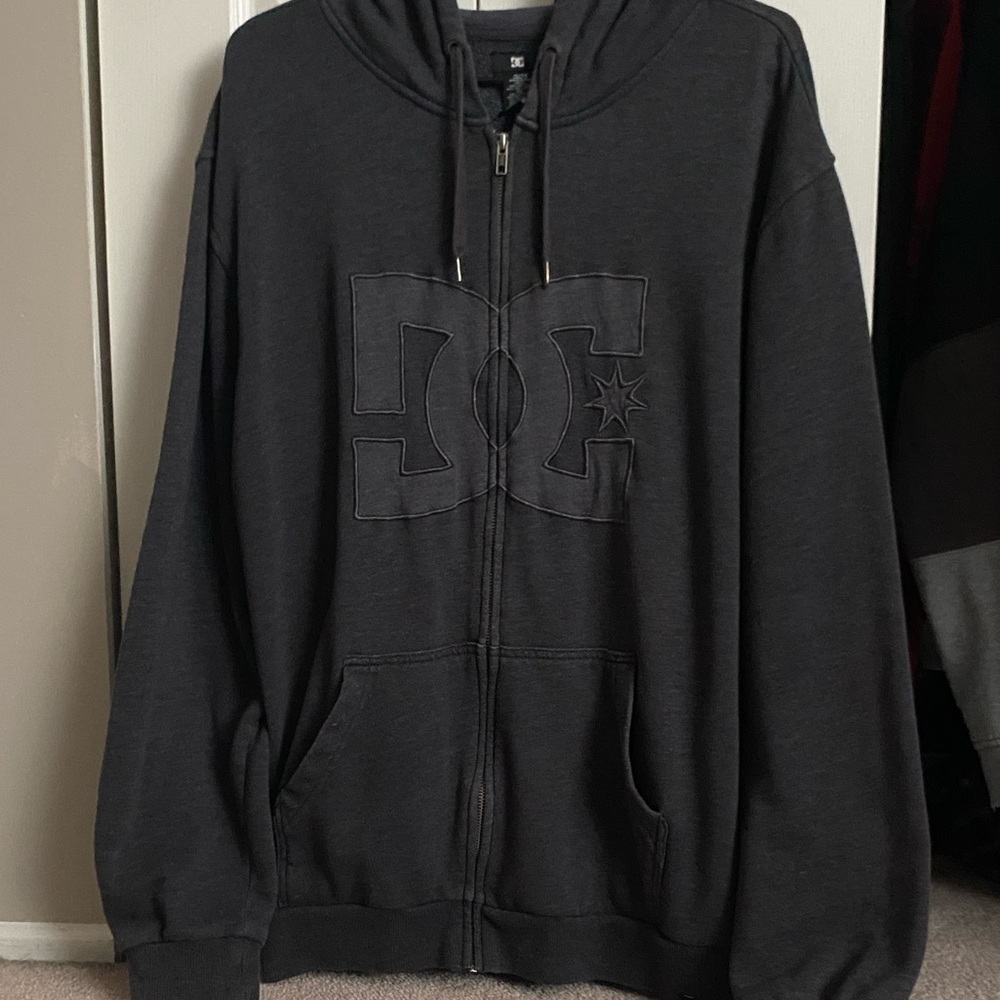 grey dc zip up hoodie